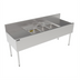 Thumbnail image #2 for Top Shelf 72-Inch Three-Compartment Stainless Steel Underbar Sink Unit with Left and Right Drainboards