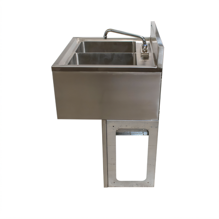 Product image #2 for BK Resources 72-Inch Three-Compartment Underbar Sink with Dual Drainboards and Faucet