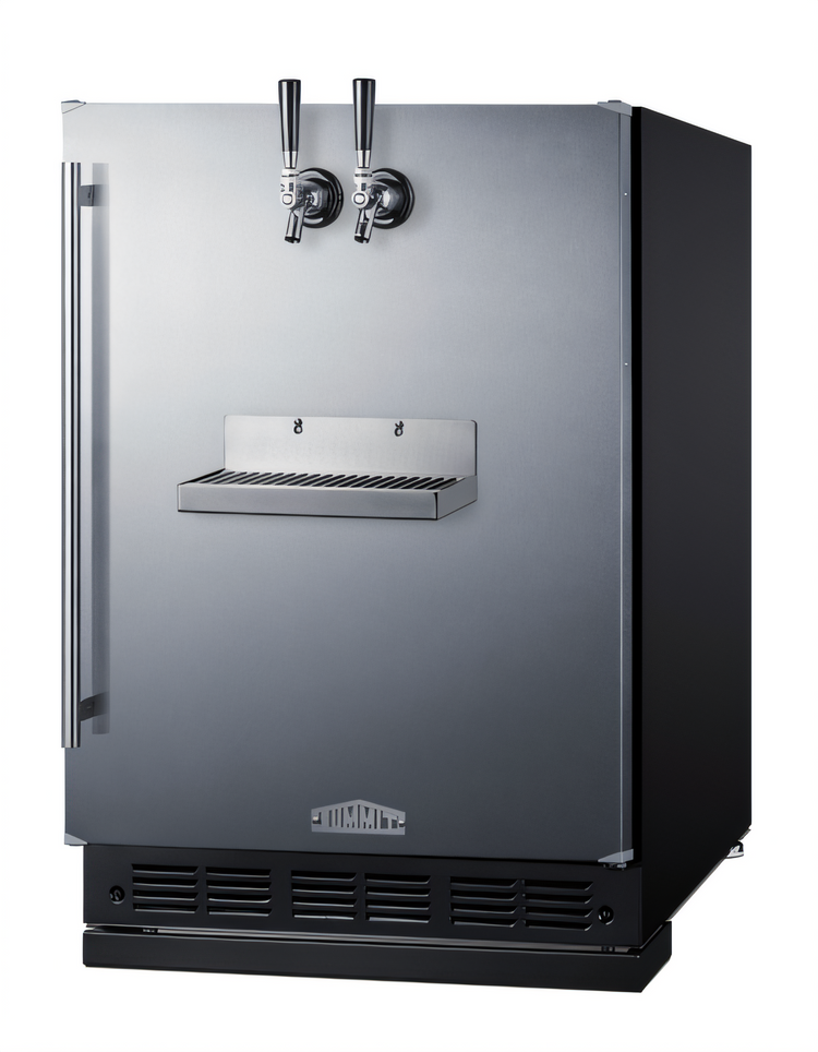 Product image #2 for Summit Commercial 24-Inch Front Tap Built-In Dual-Tap Beer Kegerator with Stainless Steel Door and Black Cabinet