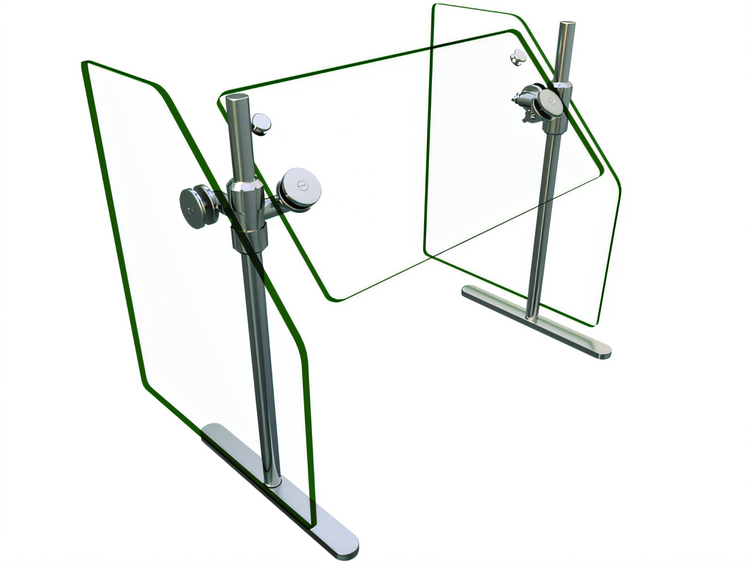 Product image #2 for Hatco Flav-R-Shield ORBIT720-24 Portable Self-Service Sneeze Guard, 24-Inch Wide Tempered Glass Shield
