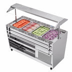 Thumbnail image #2 for Koolmore KM-RBT-59ACS Refrigerated Buffet Table, 4 Full-Size GN pans, freestanding, 59.5"W x 29.2"D x 54"H (open), (4) full-size GN pans included