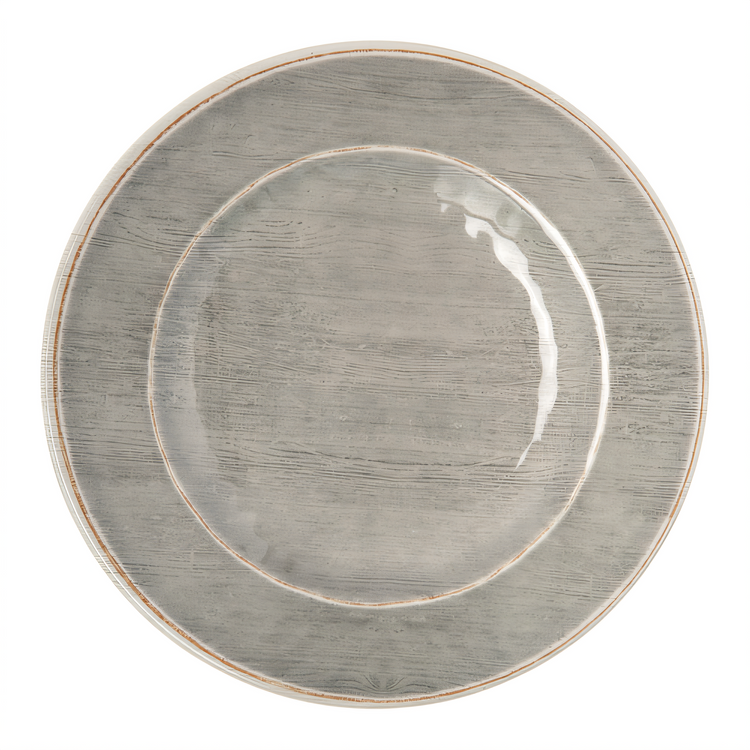 Product image #2 for Grove 9-Inch Round Wide Rim Melamine Salad Plate, Smoke Gray