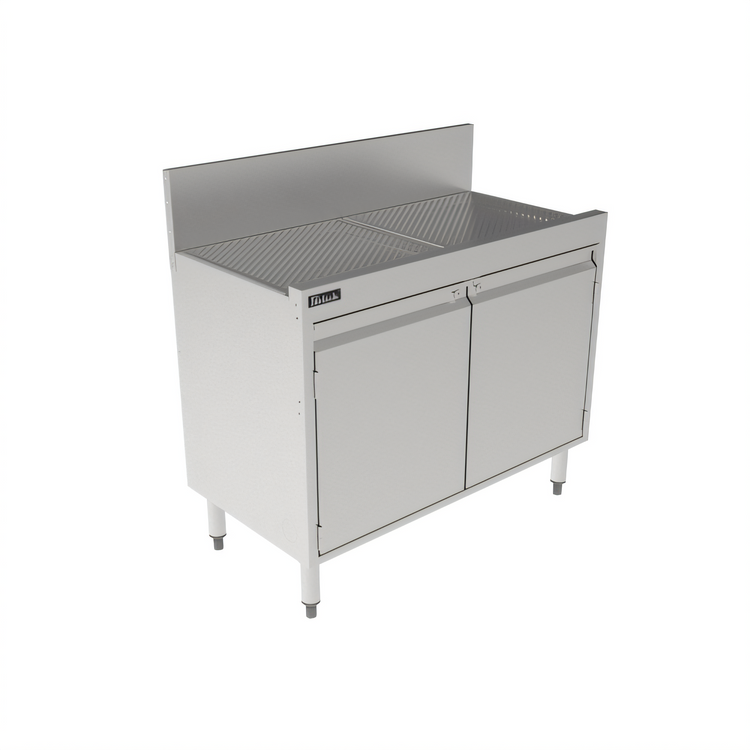 Product image #2 for Top Shelf 36-Inch Wide Stainless Steel Underbar Storage Cabinet with Drainboard Top