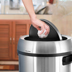 Thumbnail image #2 for Alpine Industries ALP470-65L-1 17-Gallon Stainless Steel Round Trash Can with Swinging/Lift-Off Lid