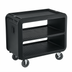 Thumbnail image #2 for Cambro Service Cart PRO Large Open-Side 3-Shelf Bus Cart, Black, 4 Swivel Casters with Brake
