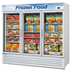 Thumbnail image #2 for Turbo Air Three-Section Glass Door Freezer Merchandiser, 58.45 Cu. Ft., Bottom Mount Self-Contained, 115V