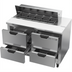 Thumbnail image #2 for Beverage-Air SPED48HC-10-4 48-Inch Two-Section Sandwich Top Refrigerated Prep Table with 4 Drawers