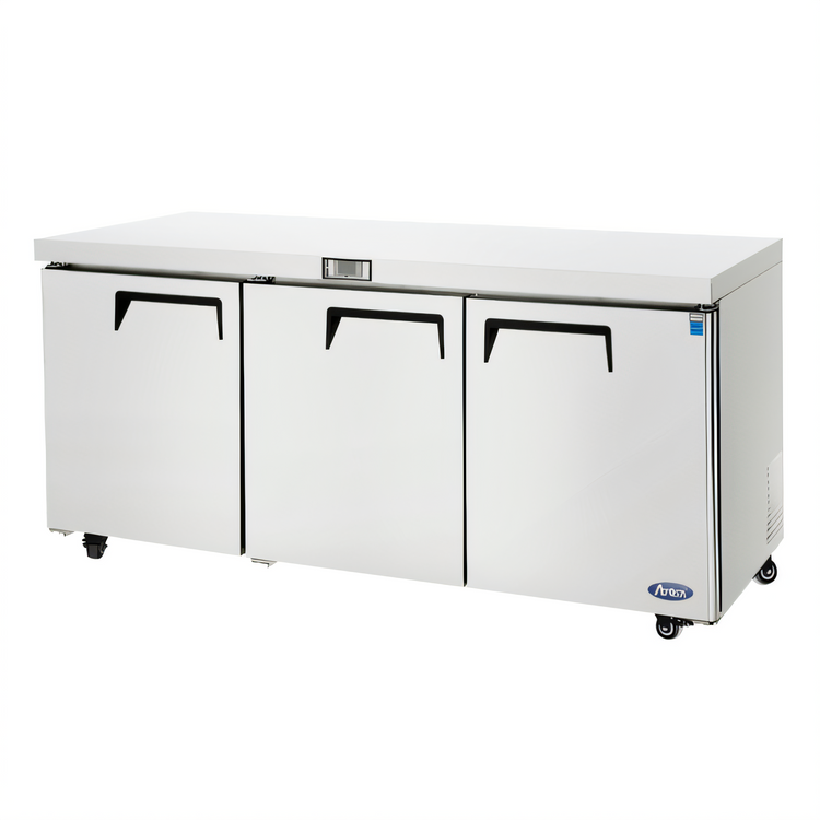 Product image #2 for Atosa Three-Section Undercounter Reach-In Refrigerator with Solid Doors