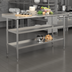 Thumbnail image #2 for Flash Furniture Randolph Stainless Steel 18-Gauge Work Table with 1.5-Inch Backsplash and 2 Undershelves, 60 x 24 x 36 Inches