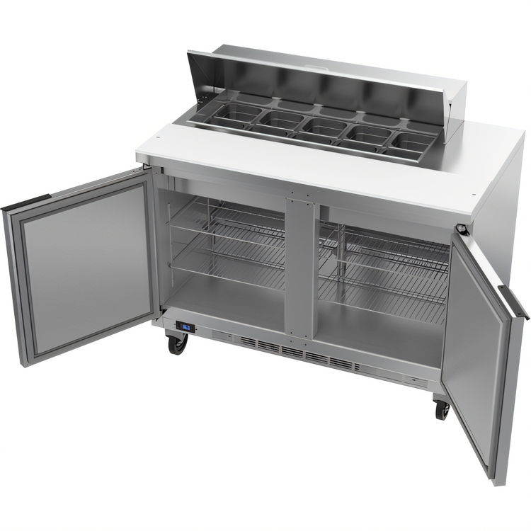 Product image #2 for Beverage-Air SPE48HC-10 Two-Section 48-Inch Sandwich Top Refrigerated Prep Table