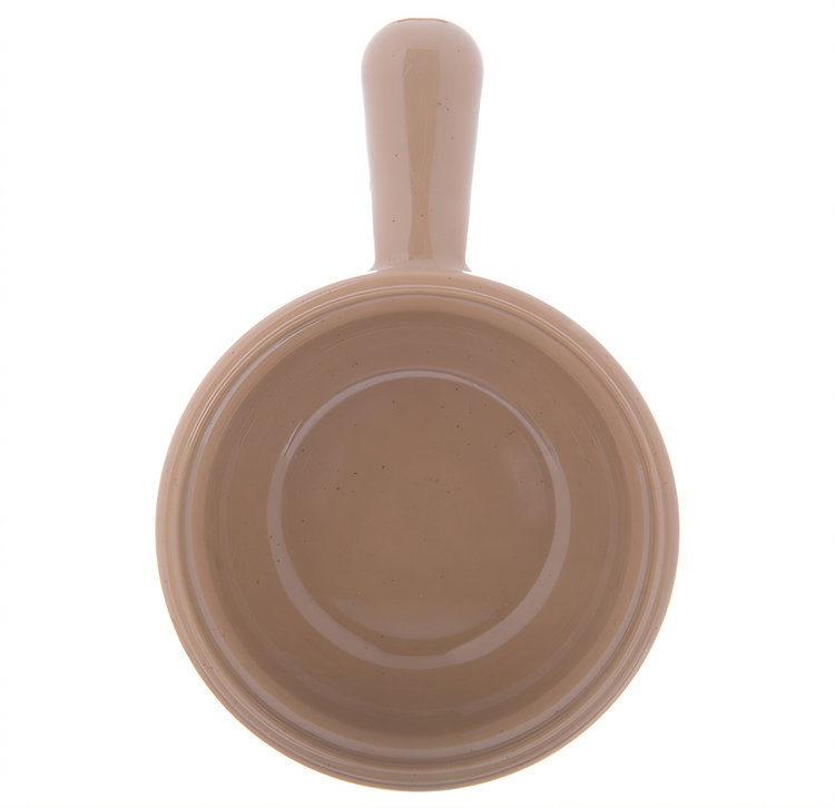 Product image #2 for Carlisle 8 oz Footed Handled Soup Bowl, Stackable, Beige