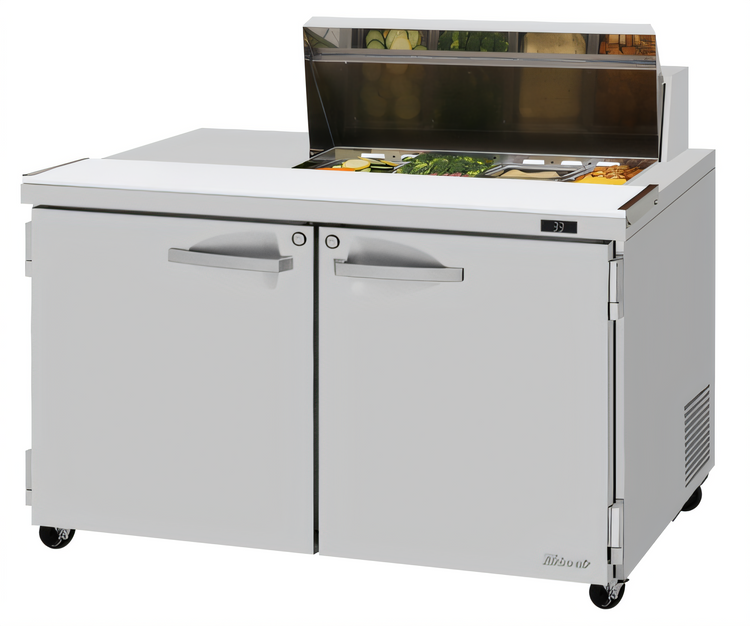 Product image #2 for Turbo Air PRO Series 48-1/4 Inch Two-Section Sandwich/Salad Prep Table Work Station, 15 Cu. Ft., 8-Pan, Rear-Mounted Self-Contained Compressor