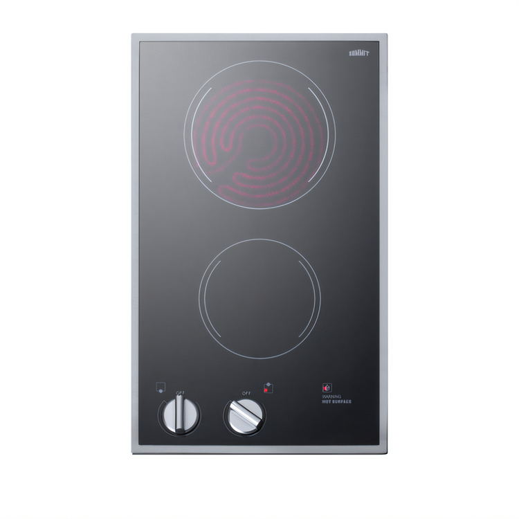 Product image #2 for Summit Commercial CR2B12ST 11-3/4-Inch Built-In 2-Burner Electric Radiant Cooktop with Black Ceramic Glass Surface