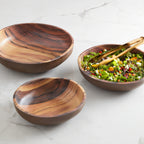 Thumbnail image #1 for American Metalcraft AWMB12 137 oz Round Melamine Bowl, 12.75" Diameter, Acacia Wood Finish Case of 12