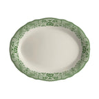 Thumbnail image #2 for Steelite International HL Ivory HL52663925 Oval China Platter, 11.75" x 8", Carolyn Willow Rim Green, Scalloped Edge 1 Dozen