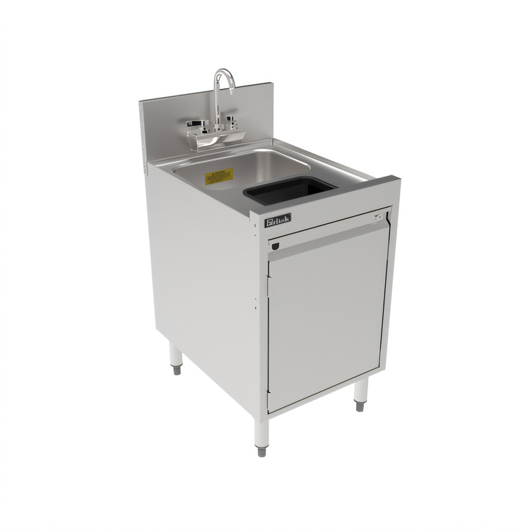 Product image #2 for Top Shelf TSF Series 18-Inch Underbar Hand & Dump Sink Cabinet with Waste Chute