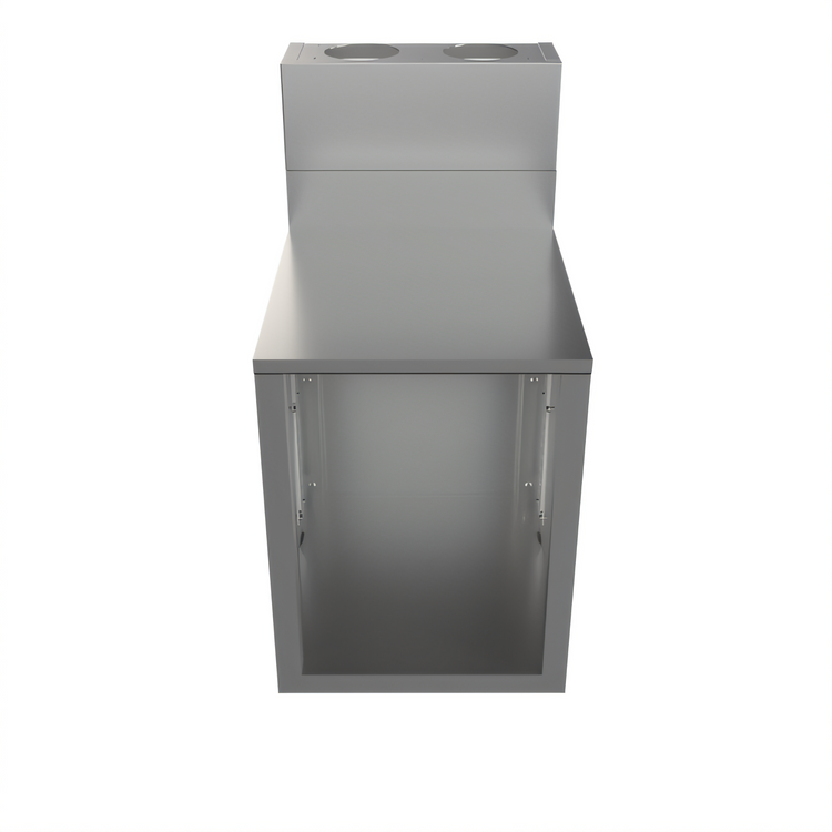 Product image #2 for BK Resources 18 x 21 Inch Flat Top Open Base Underbar Cabinet with Die Wall, 304 Stainless Steel