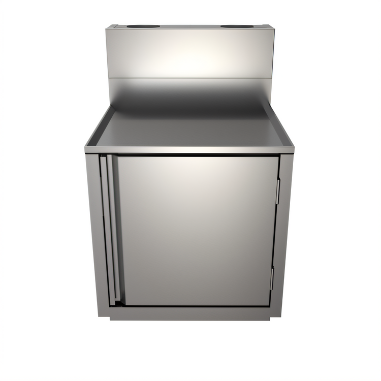 Product image #2 for BK Resources 24-Inch Wide x 21-Inch Deep Stainless Steel Top Shelf Underbar Cabinet with Raised Edge