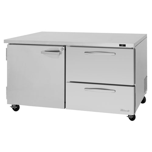 Product image #2 for Turbo Air PRO Series 48-1/4-Inch Two-Section Undercounter Refrigerator with 1 Door and 2 Drawers