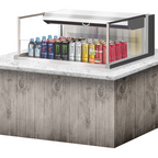 Thumbnail image #2 for Turbo Air TOM-36L-UF-S-1SI-N Drop-In Low-Profile Horizontal Open Refrigerated Display Case, 4.6 Cu. Ft., Deck-Only, Self-Contained, Stainless Steel