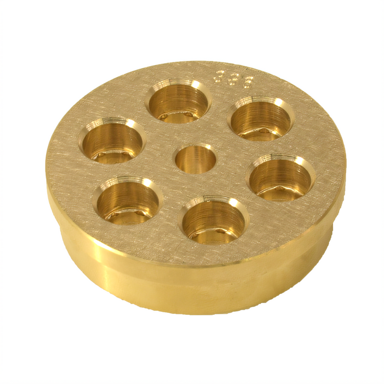 Product image #2 for Omcan #386 Casarecce Brass Pasta Machine Die, 8.8 mm