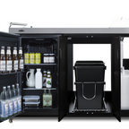 Thumbnail image #2 for 58-Inch Portable Outdoor Kitchenette with Stainless Steel Door Refrigerator, Sink, Countertop, and Storage Cabinet