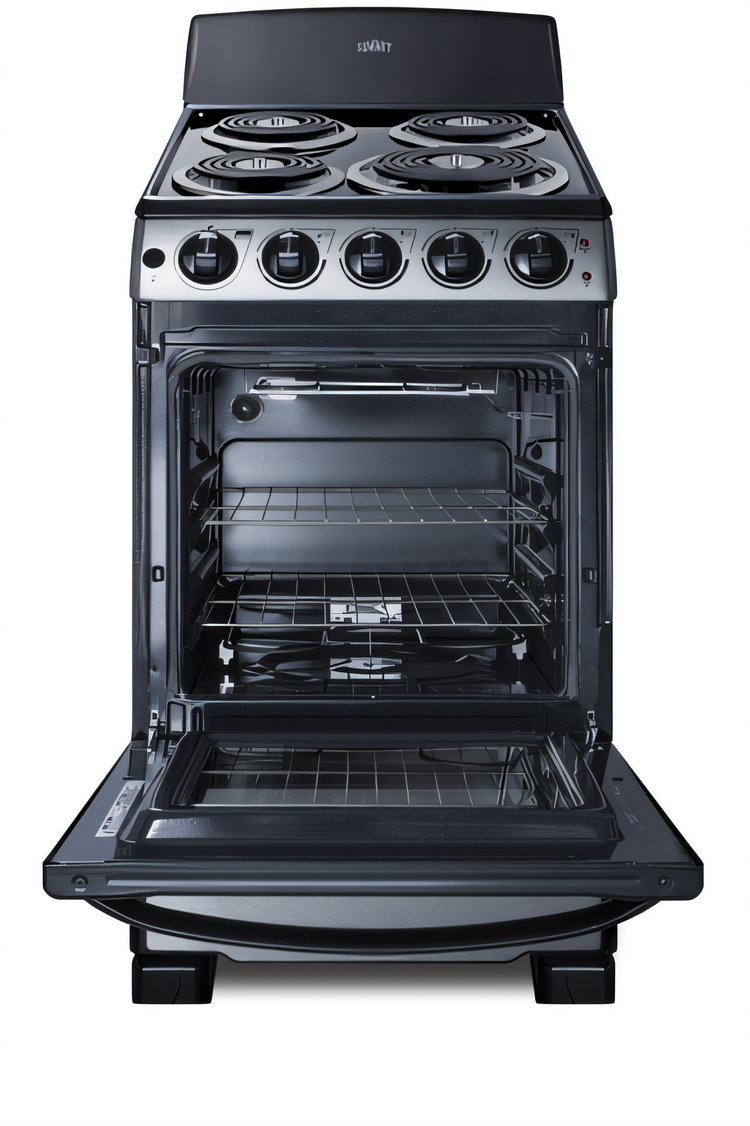 Product image #2 for Summit Appliance 20-Inch Freestanding Electric Coil Range with 2.3 Cu. Ft. Oven and Stainless Steel Door