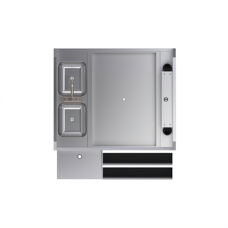 Product image #2 for Krowne Royal Series 42 Inch Wide Pass-Thru Underbar Ice Bin/Cocktail Station with Right-Side Ice Bin and 10-Circuit Cold Plate