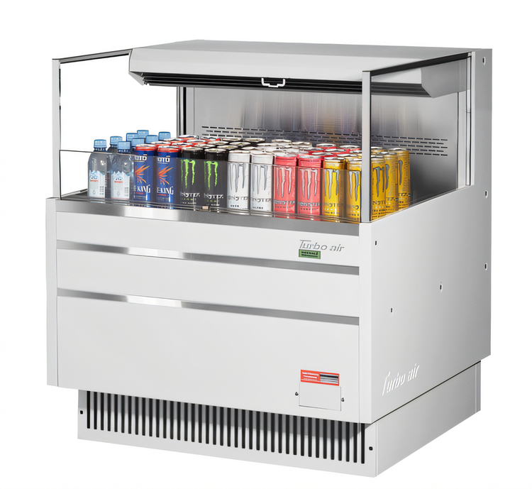 Product image #2 for Turbo Air 34-3/4-Inch Low-Profile Horizontal Open Display Merchandiser, 4.6 Cu. Ft., Deck Only, Self-Contained R-290