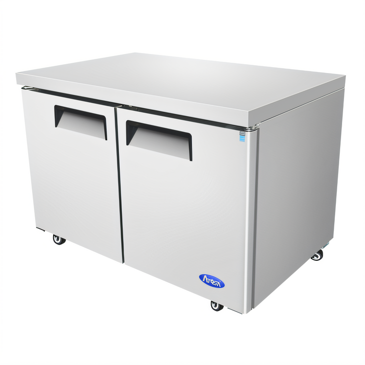 Product image #2 for Atosa Two-Section Undercounter Reach-In Refrigerator, 17.2 Cu. Ft., Rear-Mounted Self-Contained, Solid Doors