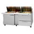 Thumbnail image #2 for Turbo Air PRO Series 72-5/8-Inch Wide Self-Contained Mega Top Sandwich/Salad Prep Table with 2 Drawers, 1 Door, and 30-Pan Top