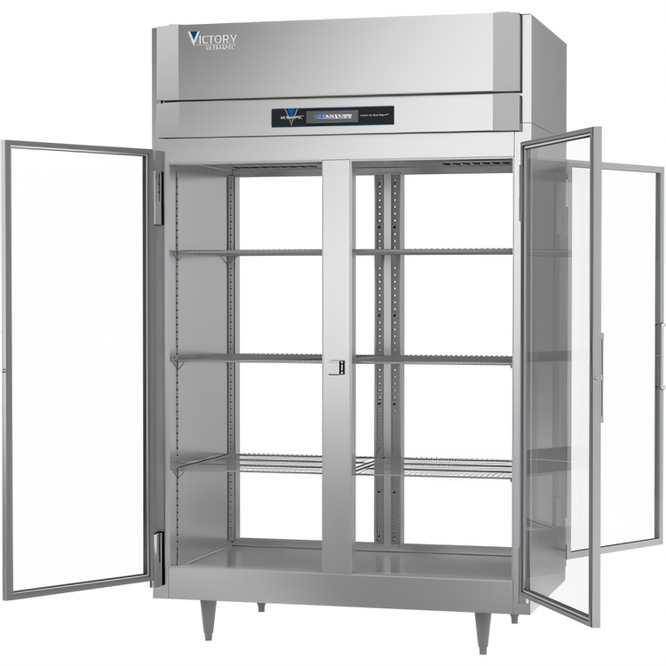 Product image #2 for Victory UltraSpec Pass-Thru Two-Section Glass Door Freezer, 48.33 Cu. Ft., Self-Contained, Standard Depth, Stainless Steel