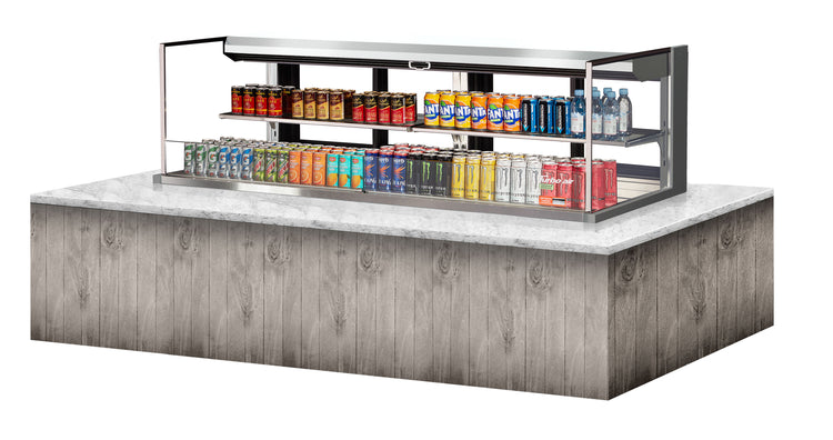 Product image #2 for Turbo Air TOM-72L-UFD-S-2SI-N Low Profile Drop-In Horizontal Open Countertop Refrigerated Display Case