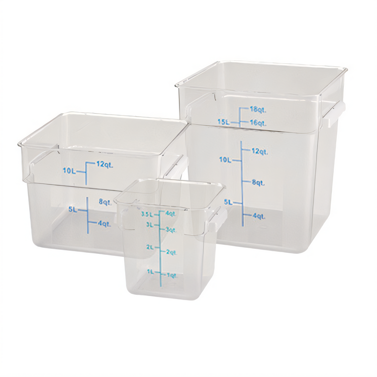Product image #2 for Winco 12 Qt Clear Square Polycarbonate Food Storage Container, Container Only