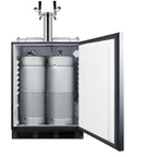 Thumbnail image #2 for Summit Commercial SBC58BLBIADALOCK Commercial ADA Dual-Tap Kegerator, Built-In/Freestanding, 2 1/6-Barrel Kegs, Black/Stainless