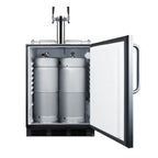 Thumbnail image #2 for Summit Commercial SBC58BLBICSSADA ADA Counter-Height Dual-Tap Draft Beer Dispenser, 5.5 Cu. Ft., Two 1/6 Kegs, Stainless Steel