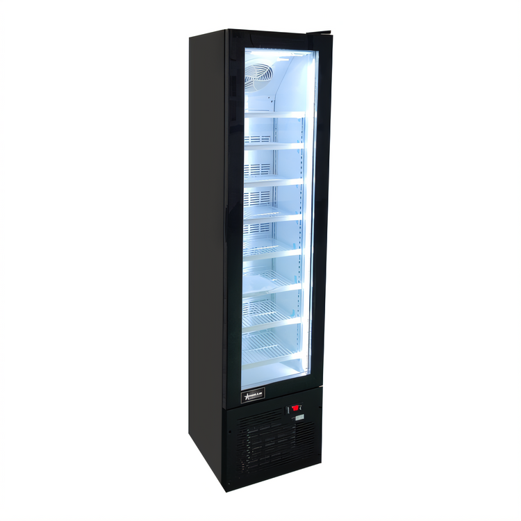 Product image #2 for Omcan USA One-Section Reach-In Glass Door Display Freezer, 3.7 Cu. Ft., Black, Bottom-Mount, 110V