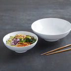 Thumbnail image #1 for American Metalcraft NBW32 32 oz White Melamine Round Noodle Bowl, 8.3" Diameter x 3" High Case of 16