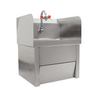 Thumbnail image #2 for John Boos PBHS-W-1410-KV1APS-EW-SS-X Wall-Mounted Stainless Steel Hand Sink with Eye Wash, Knee-Activated Faucet, Side Splashes