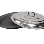 Thumbnail image #2 for Town Equipment 34760/DZ Round Cast Iron Sheng Jian Bao Pan with Removable Handles, Induction Ready, 20.5-Inch Diameter