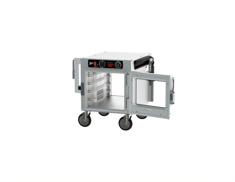Product image #2 for Metro HotBlox Narrow 4-Pan Undercounter Pass-Thru Heated Holding Cabinet with Clear Front and Rear Doors