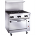 Thumbnail image #2 for Vulcan Quick Ship Endurance 36-Inch Gas Restaurant Range with 6 Open Burners and Convection Oven