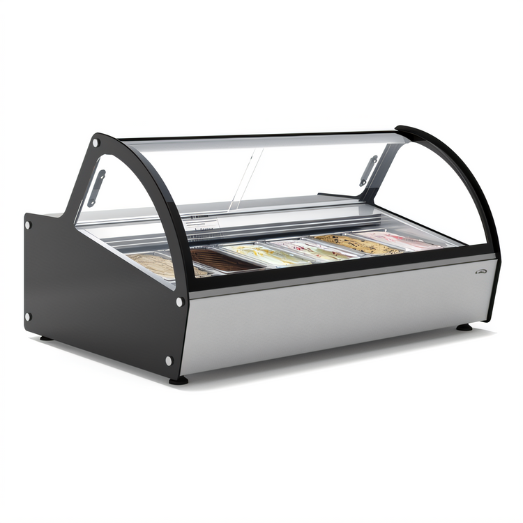 Product image #2 for KoolMore 46-Inch Countertop Gelato Display Cabinet, 6-Pan, Curved Glass, Self-Contained Refrigeration