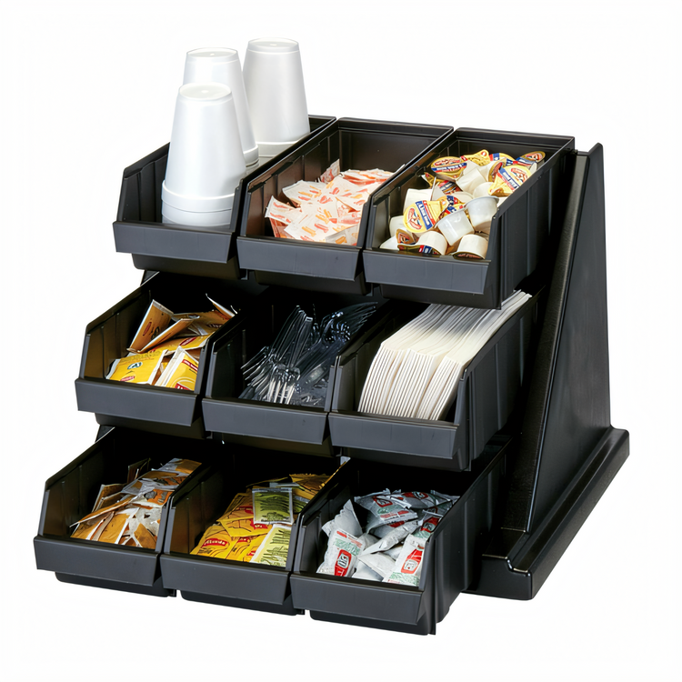 Product image #2 for Cambro Versa 9-Bin Wall-Mount Organizer Rack, Black