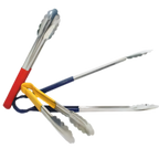Thumbnail image #2 for Admiral Craft Equipment Corp. SEP-10BU 10-Inch Stainless Steel Scalloped Utility Tongs, Blue Poly-Coated Handle Case of 72