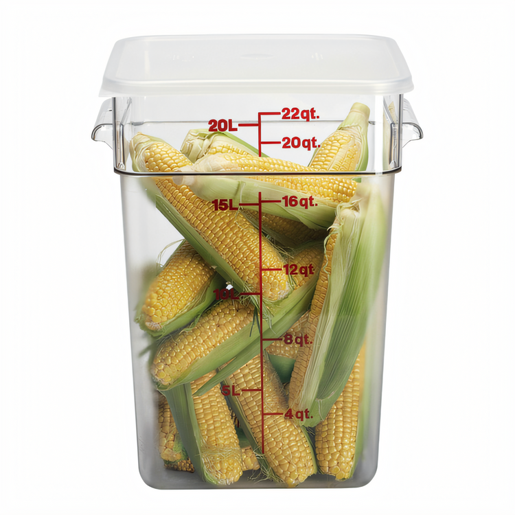 Product image #2 for Cambro CamSquare 22-Quart Clear Polycarbonate Square Food Storage Container with Handles