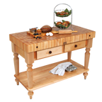 Thumbnail image #2 for John Boos Cucina Rustica CUCR04-SHF End-Grain Maple Butcher Block Work Table, 30 x 24 x 34.5 in, 4 in Top, Drawer and Shelf