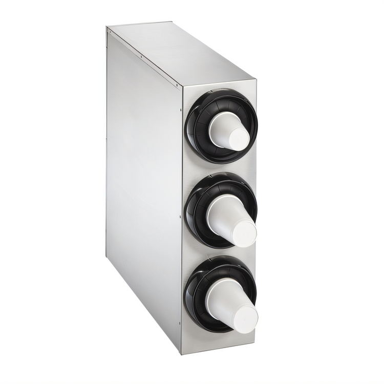 Product image #2 for Vollrath Stainless Steel 3-High Vertical Countertop Cup Dispenser Cabinet with INC-80 Dispensers
