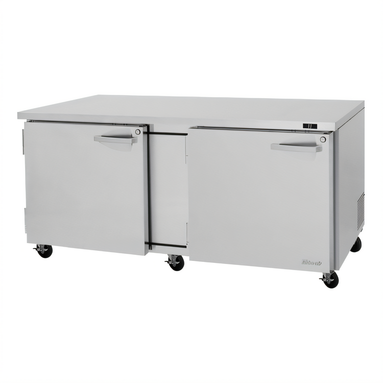 Product image #2 for Turbo Air PRO Series 72-5/8-Inch Two-Section Undercounter Refrigerator, 18.8 Cu. Ft., Solid Doors, R-290