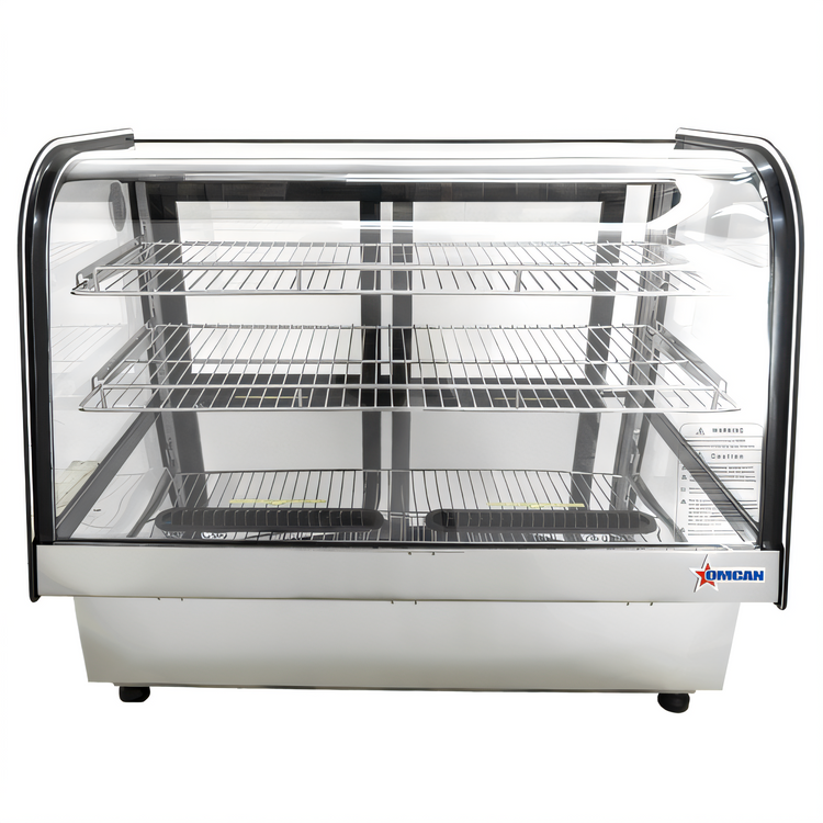 Product image #2 for Omcan Drop-In Curved Glass Refrigerated Deli Case, 35-Inch, 3.95 Cu. Ft., Sliding Door